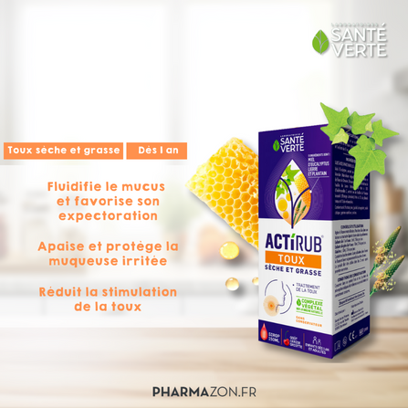 Le sirop Actirub contre la toux sèche et grasse