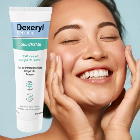 Le gel-crème Dexeryl Brûlures et coups de soleil