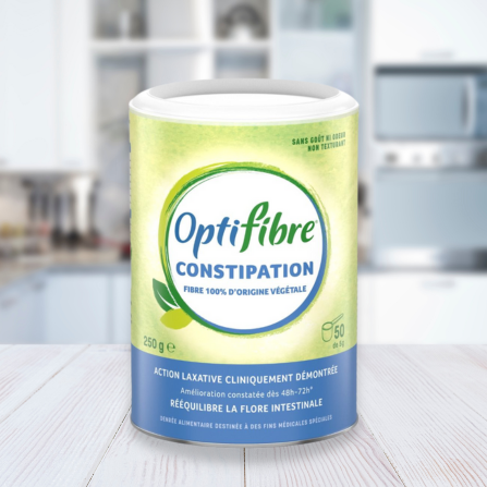 La poudre de fibre de guar Optifibre Constipation de Nestlé Healthscience