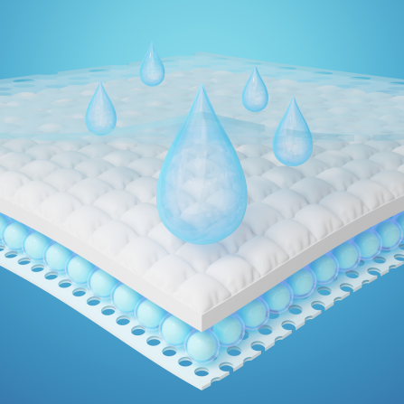 les différentes couches d'un pansement hydrocellulaire