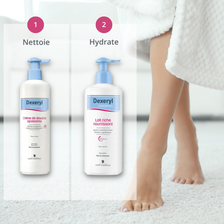 Retrouvez votre routine peau sèche Dexeryl Essentiel sur Pharmazon.fr !