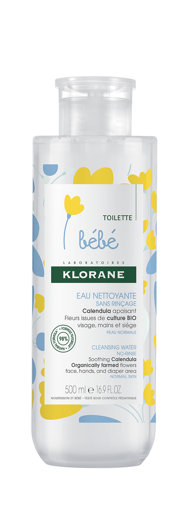 Klorane Toilette Bébé Eau Nettoyante Sans Rinçage 500ml