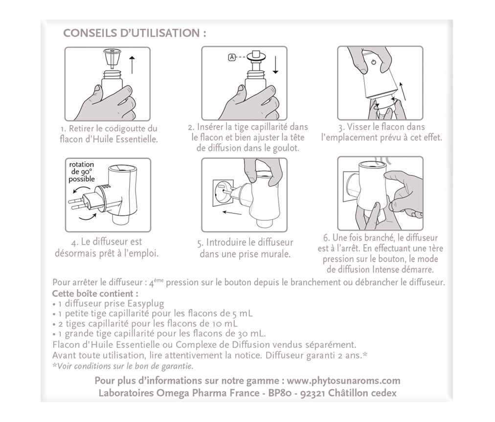 Phytosun aroms diffuseur prise murale par ultrasons