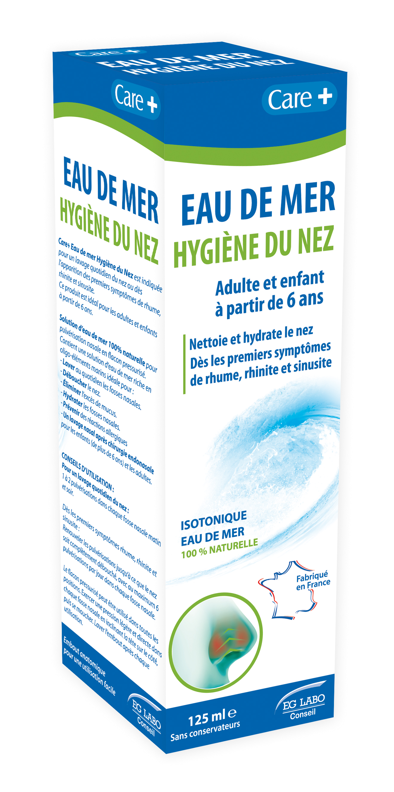 Eau de mer Hygiène du nez isotonique 125 ml - Pharmazon