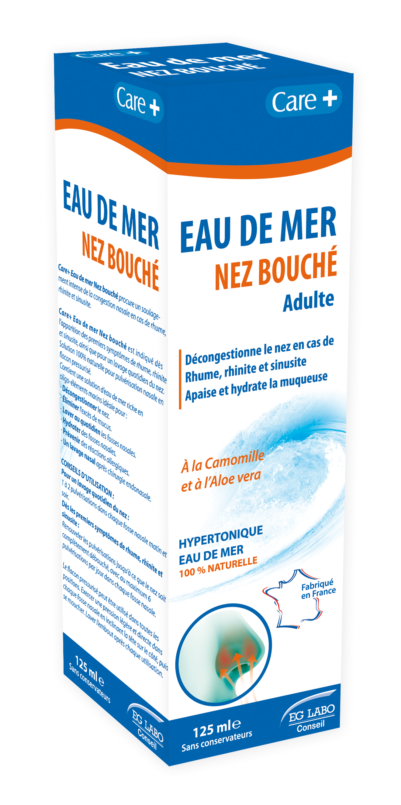 Eau de mer Nez bouché hypertonique 125 ml - Pharmazon