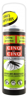 Cinq sur cinq zones tempérées spray anti moustiques 100ml - Pharmacie de  Fontvieille