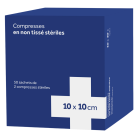 Non-tissées stériles 10x10 cm Boite de 50 sachets de 2 compresses