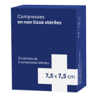 Non-tissées stériles 7,5x7,5 cm Boite de 25 sachets de 2 compresses