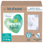 HYBRID kit d'essai 1 couche lavable 3-16kg + 15 cœurs absorbants jetables