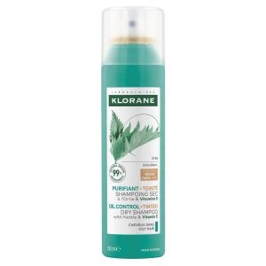 Shampooing sec purifiant ortie & vitamine E teinté pour cheveux bruns - Spray de 150ml