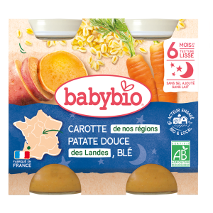 Bonne Nuit Carotte des Landes Patate douce de France et Blé 2x200g