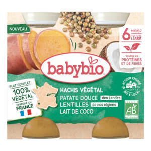 Hachis végétal patate douce des Landes lentilles de nos régions lait de coco - 2 pots de 200g