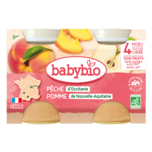 Pêche d'Occitanie pomme de Nouvelle-Aquitaine - 2 pots de 130g