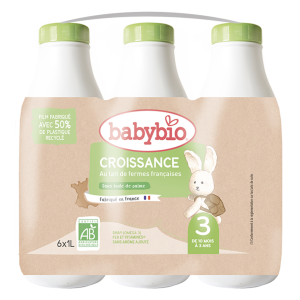 Croissance formule au lait de vache français - Pack de 6 bouteilles d'1 litre