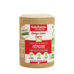 Mémoire Ginkgo Biloba Cyprès BIO gélules boite de 120