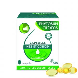 Aromadoses nez et gorge  Boite de 30 capsules molles