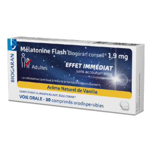 Mélatonine flash 1,9mg - Boite de 30 comprimés orodispersibles