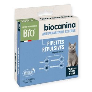 Pipettes chat 1ml BIO - Boite de 3