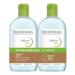 H2O eau micellaire - 2 Flacons de 500ml