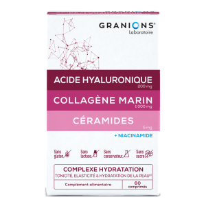 Acide hyaluronique, collagène marin et céramides - Boite de 60 comprimés