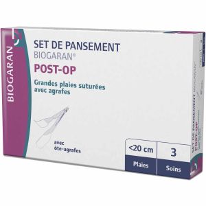 Set de pansement grandes plaies suturées avec agrafes soin - Boite de 3