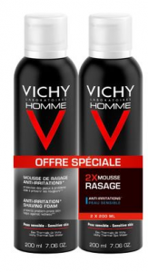 2 flacons de mousse à raser peaux sensibles 2x200ml