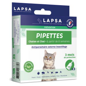 Chaton et chat - 3 pipettes de 1ml