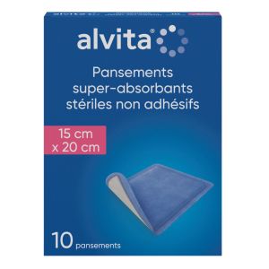 Pansements super absorbants stériles non adhésifs 15x20cm Boite de 10