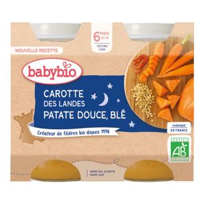 Bonne Nuit Carotte des Landes Patate douce de France et Blé 2x200g