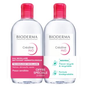 H2O Solution micellaire sans parfum Lot de 2x500ml