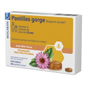 Pastilles gorge Goût miel citron Boite de 20