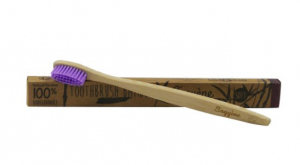 brosse à dents en bambou colorée violet