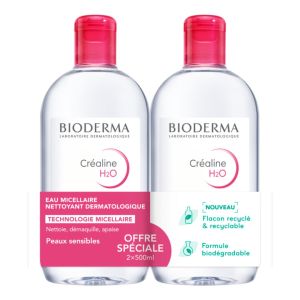 H2O Eau micellaire sans parfum 500ml - Lot de 2