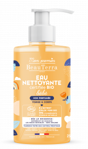 Eau nettoyante bébé BIO sans parfum Flacon pompe de  750ml