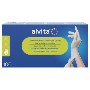 Gants d’examen latex non poudrés Taille L - Boite de 100