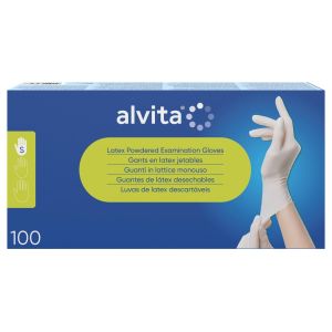 Gants d’examen latex poudrés Taille S - Boite de 100