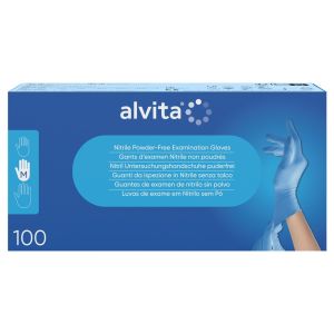 Gants d’examen nitrile non poudrés Taille M - Boite de 100