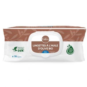 Sachet de 70 Lingettes à l'huile d'olive Bio 