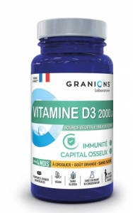Vitamine D3 2000 UI Boite de 30 comprimés à croquer 