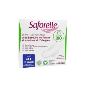 Serviettes hygiéniques nuit boite de 10