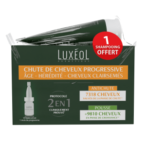 Chute de cheveux progressive 2en1 6ml Boite de 14 + Shampooing Antichute 200ml (OFFERT)