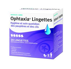 Boite de 20 Lingettes Paupières et Cils