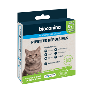 4 Pipettes chat bio 1ml