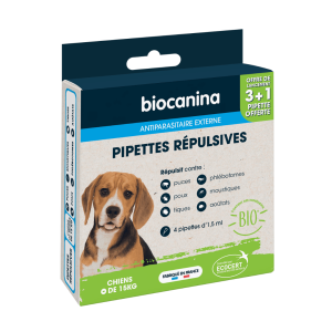 4 Pipettes petit chien bio 1,5ml