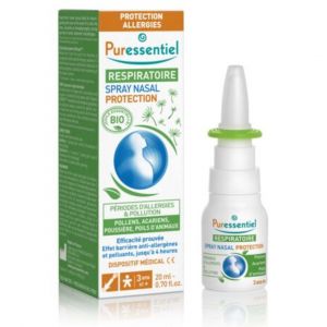 Spray Nasal Protection Allergies - 20 ml - Formule bio aux huiles essentielles pour protéger contre les symptômes d’allergies comme les pollens et les poils d’animaux, prévient les congestions