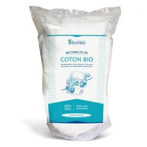 rectangles de coton Bio pad sachet de 180