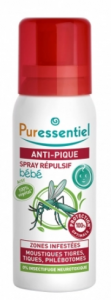 Spray Répulsif et Apaisant Bébé - Anti-Moustiques- Zone infestées tempérées et tropicales - Actif 100% d'origine naturel - 0% d'insectifuge neurotoxique - 60 ml