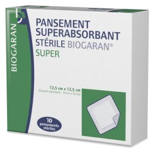 Superabsorbant stérile SUPER 12,5cm x 12,5cm - Boite de 10
