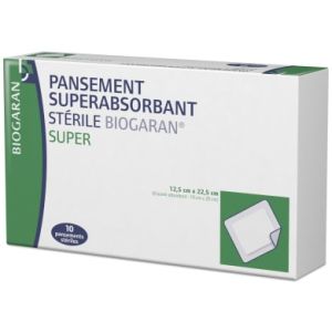 Superabsorbant stérile SUPER 12,5cm x 22,5cm - Boite de 10