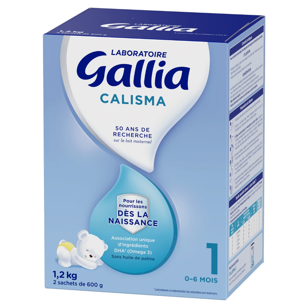 Gallia Calisma Lait en Poudre 1er Age de 0 à 6 mois 2 sachets de 600g